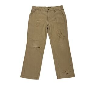 Carhartt Distressed Grunge Punk Khaki Cargo Chino Pants Size Men's 36x30